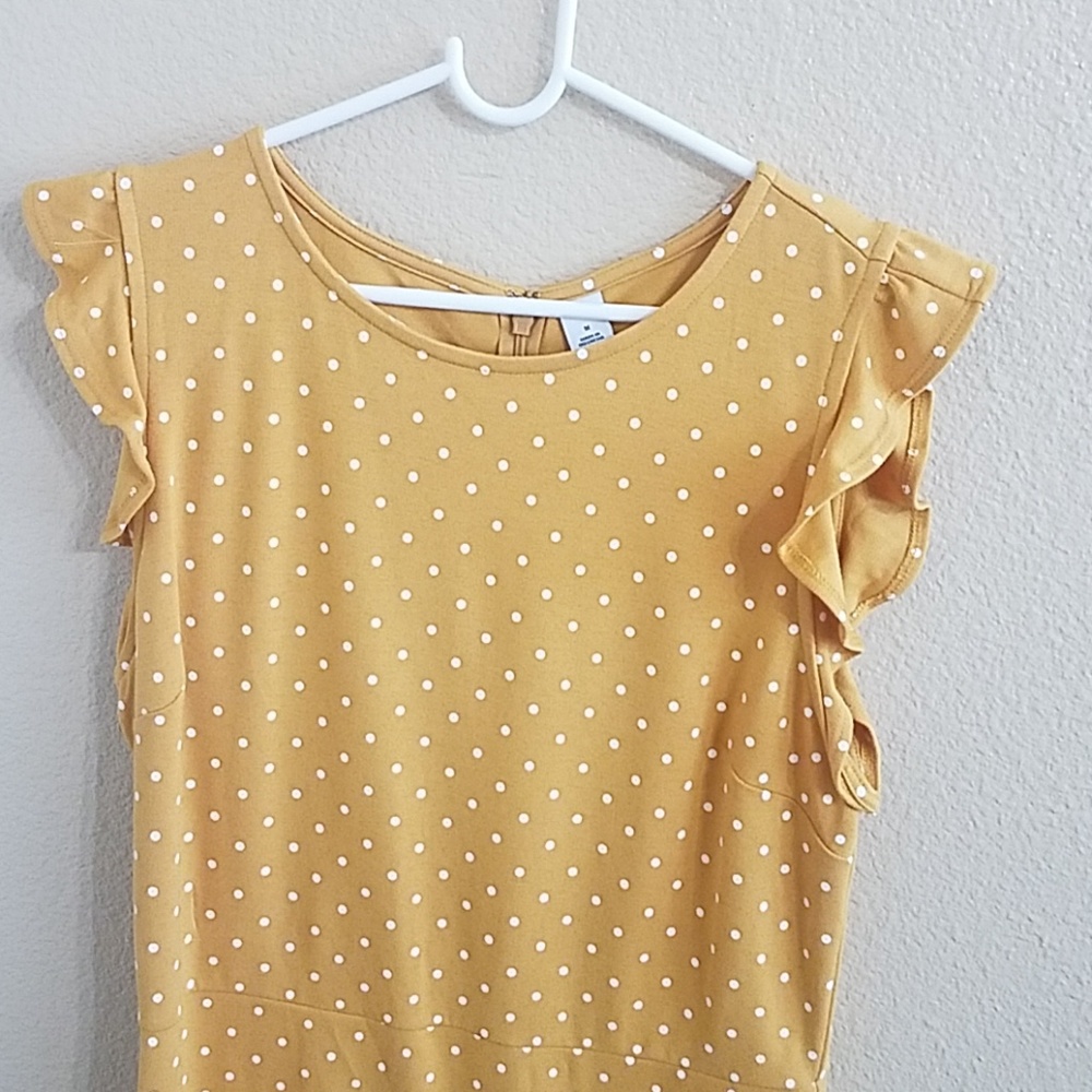 Old Navy Yellow Polka Dot Dress Size M (8/10)
